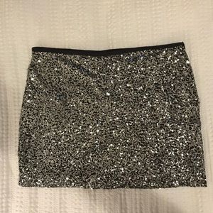 Express silver sequin mini skirt